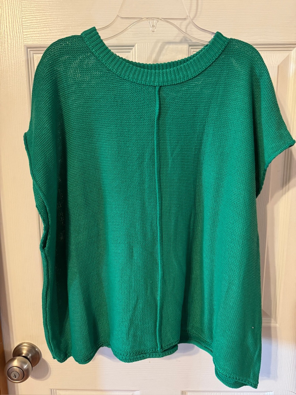 SHEIN Emerald Green Knit Short-Sleeve Pullover Size Large